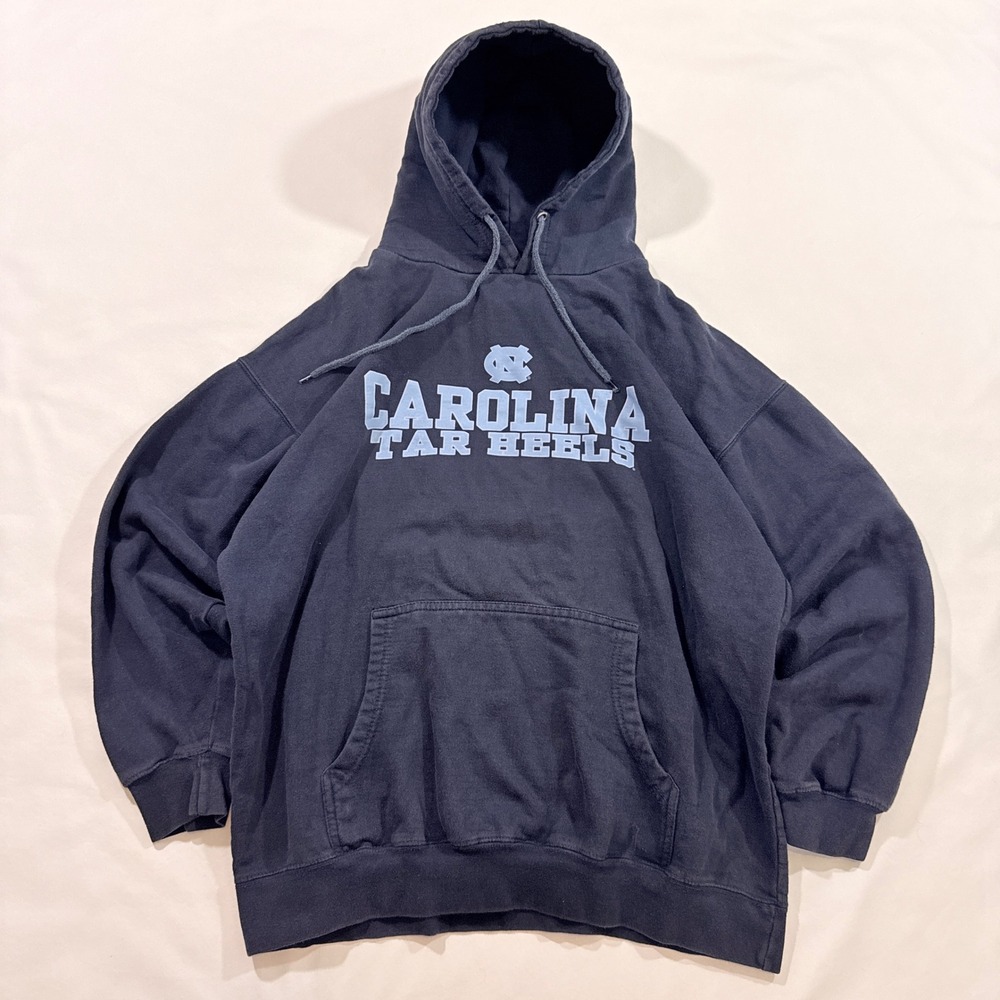 Old Varsity Brand Hoodie Mens Large Navy UNC Tar Heels Collegiate Pullover